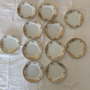 Antique Noritake Christmas Ball 175 Bread & Butter Plates